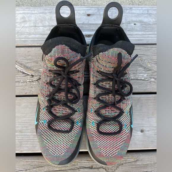 Men's Nike Zoom KD 11 EP Athletic Sneaker Shoes Multi Color Rainbow Knit Size 12 - Picture 2 of 13
